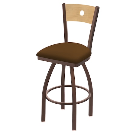 Holland Bar Stool Co 25" Swivel Counter Stool, Bronze Finish, Nat Back, Canter Thatch Seat 83025BZNatMplB001